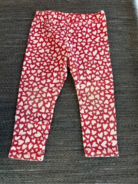 Gymboree Red Leggings with White Heart Print